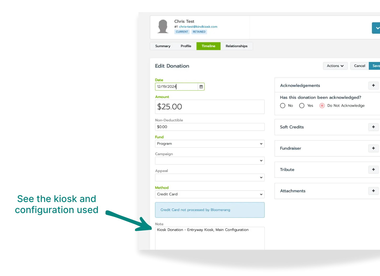 Information stored on Notes