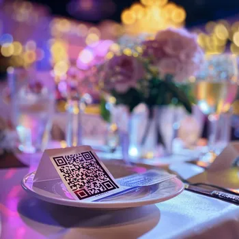 QR code on a table at an event