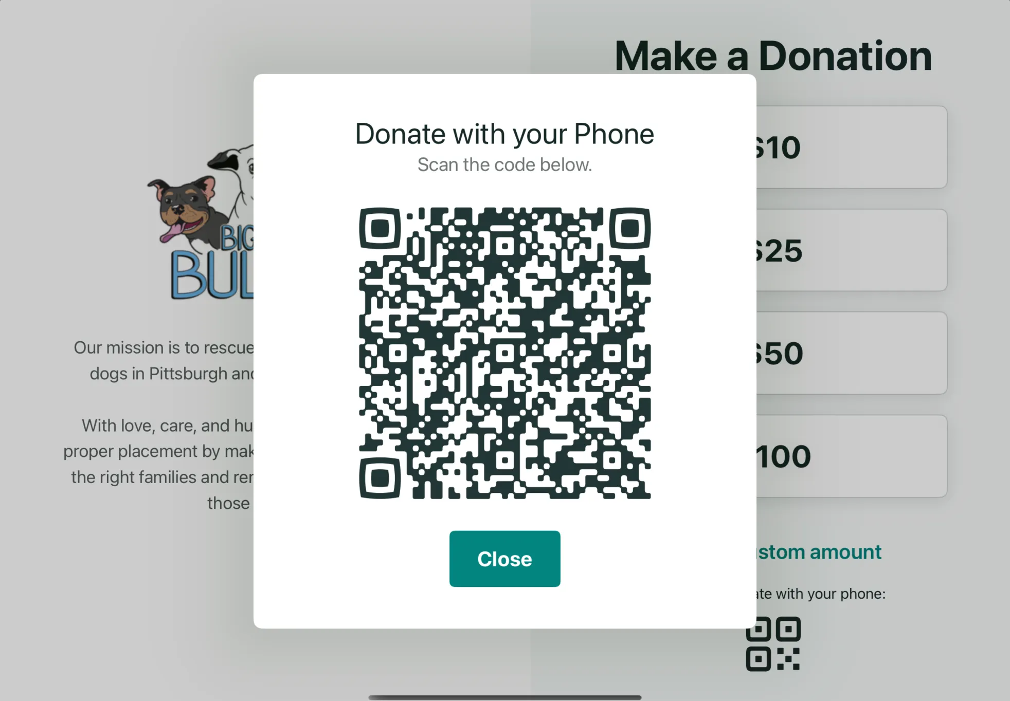 QR Code Screen