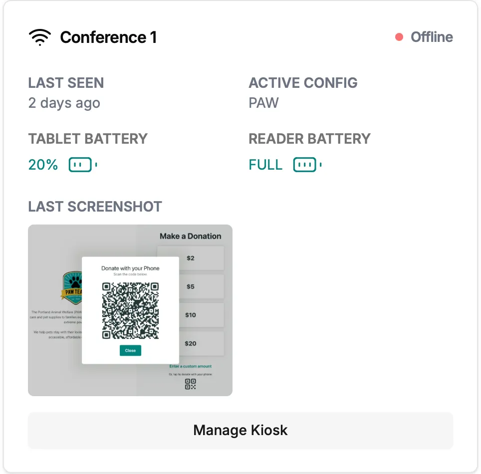 Kiosk Status