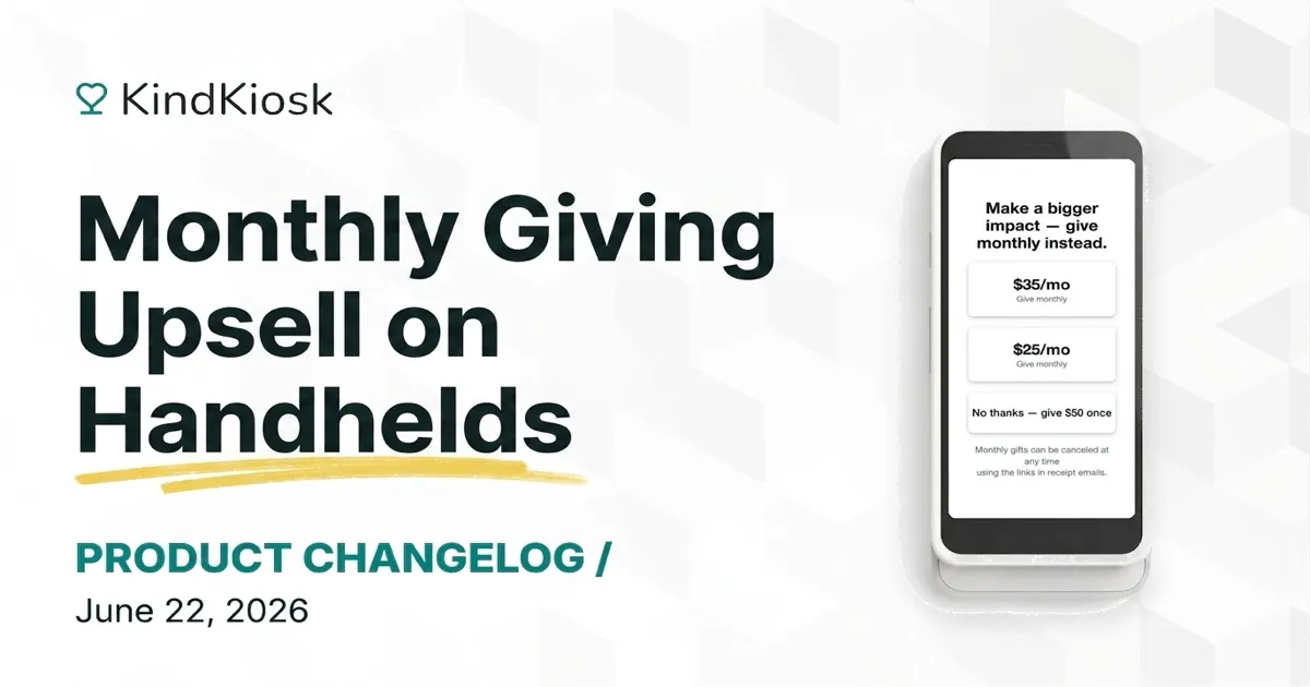 Monthly Giving Upsell on Handhelds