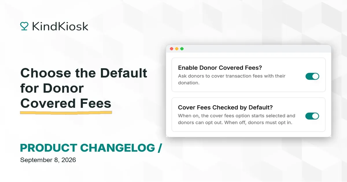 Choose the Default for Donor Covered Fees