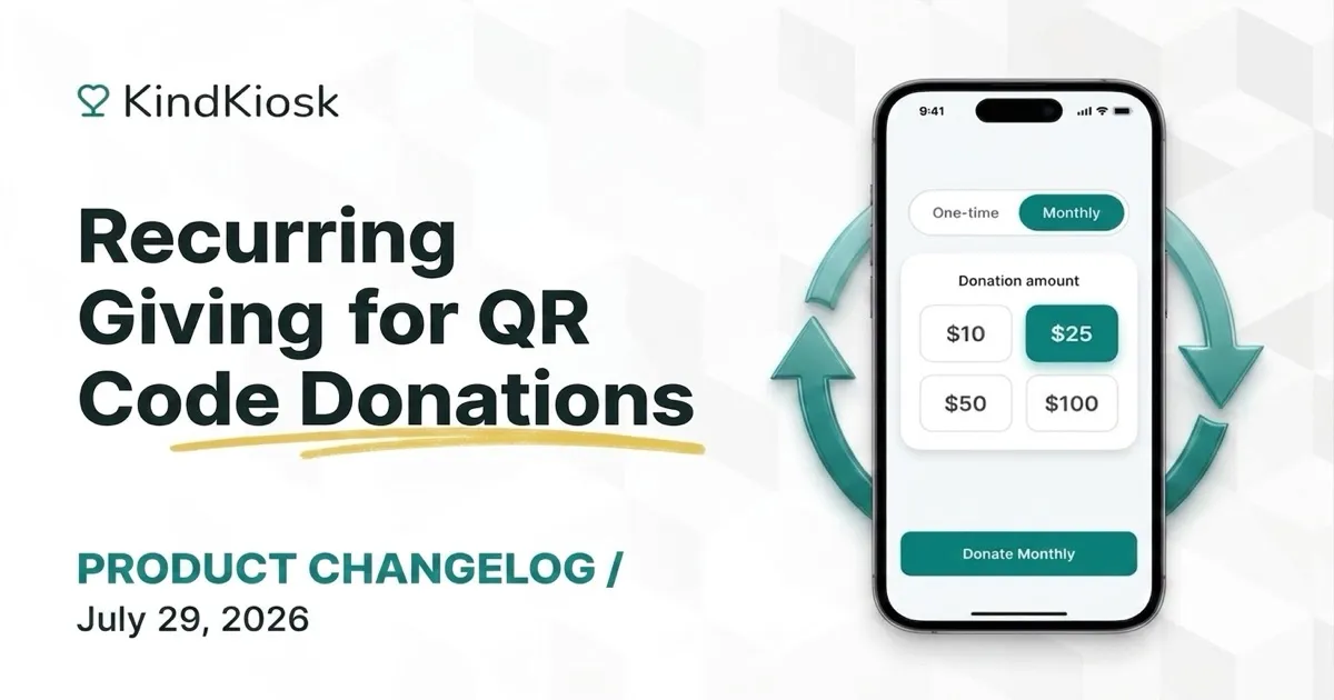 Recurring Giving for QR Code Donations